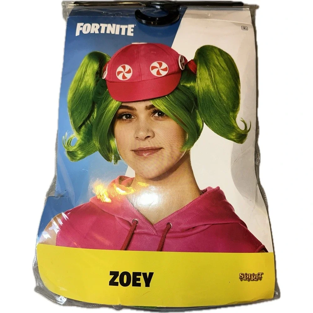 Spirit Halloween Fortnite Zoey Wig & Hat One‎ Size Costume Dress Up